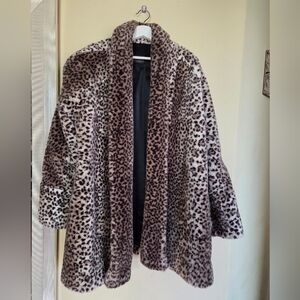 Monterey Brand Vintage Animal Print Faux Fur Coat Vtg Classic Old Money Mob Wife